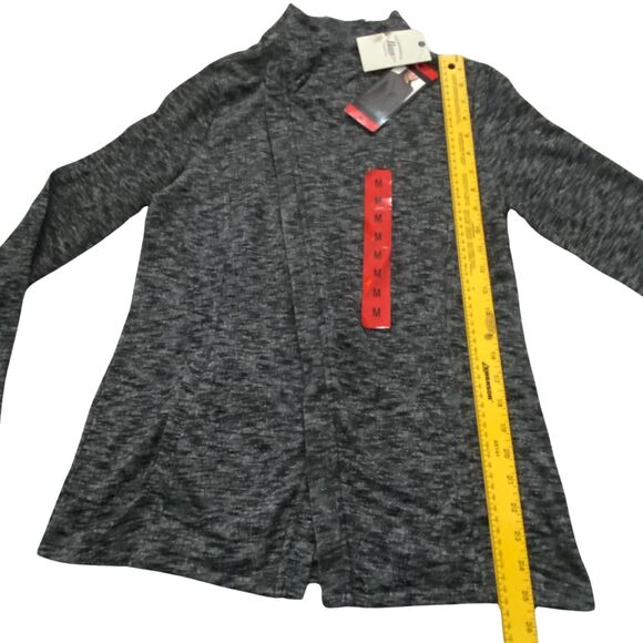 G.H. Bass & Co Heather Gray Sporty Asymmetrical Zip Sweater sz M Mock Neck - Picture 10 of 13